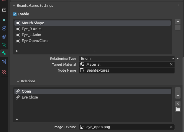 Beantextures bone properties panel