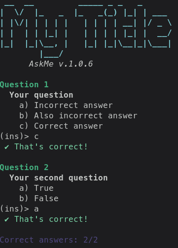 AskMe Multiple Choices