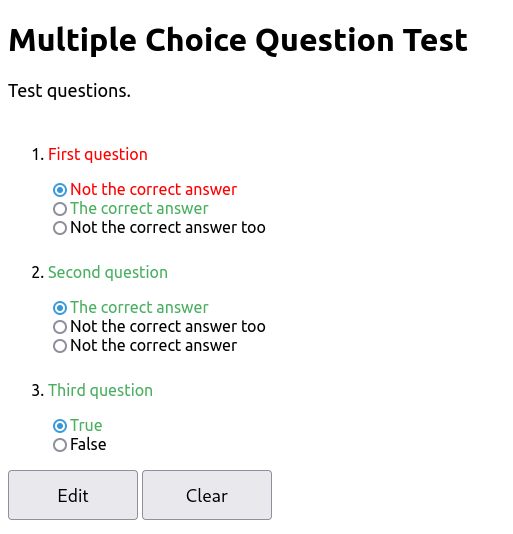 AskMe web multiple choices